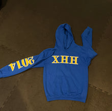 Load image into Gallery viewer, Blue and Yellow Unisex Founder's Day Hoodie
